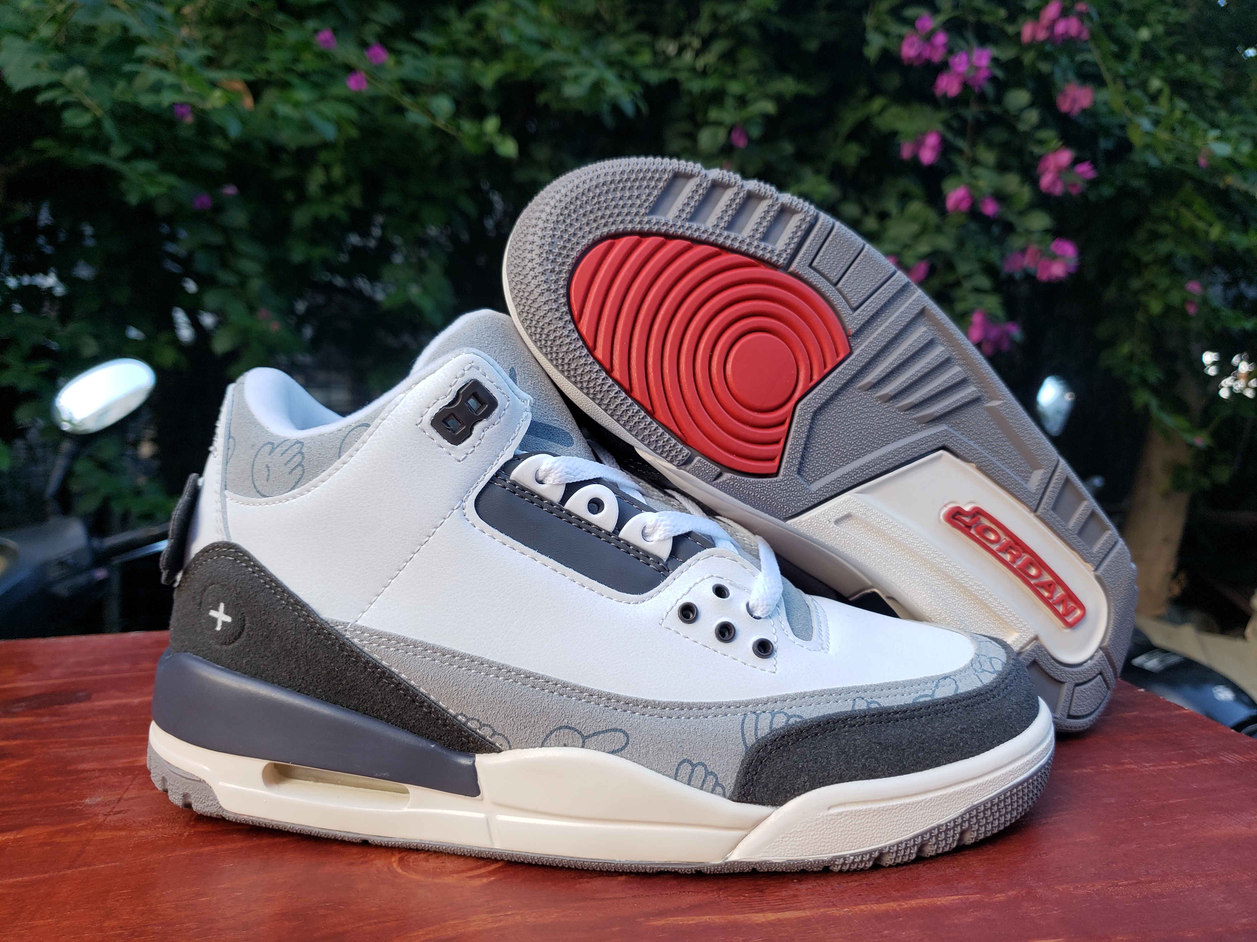 New Air Jordan 3 White Grey Black